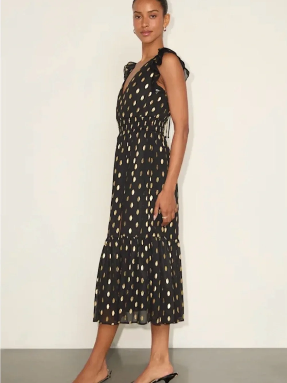 Lulus Black and Gold Dress - Picture 2 of 10